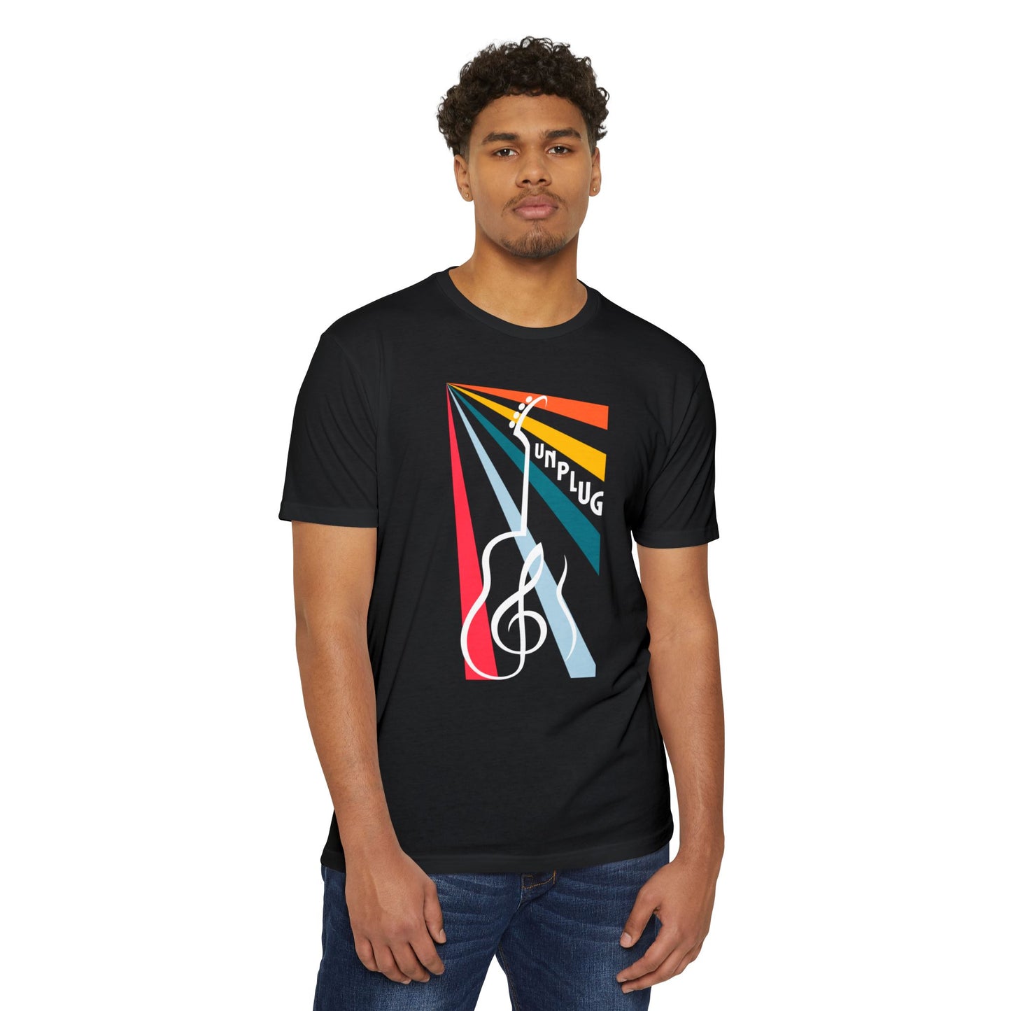 Unplug Guitar Art Unisex CVC Jersey T-shirt - Perfect for Music Lovers