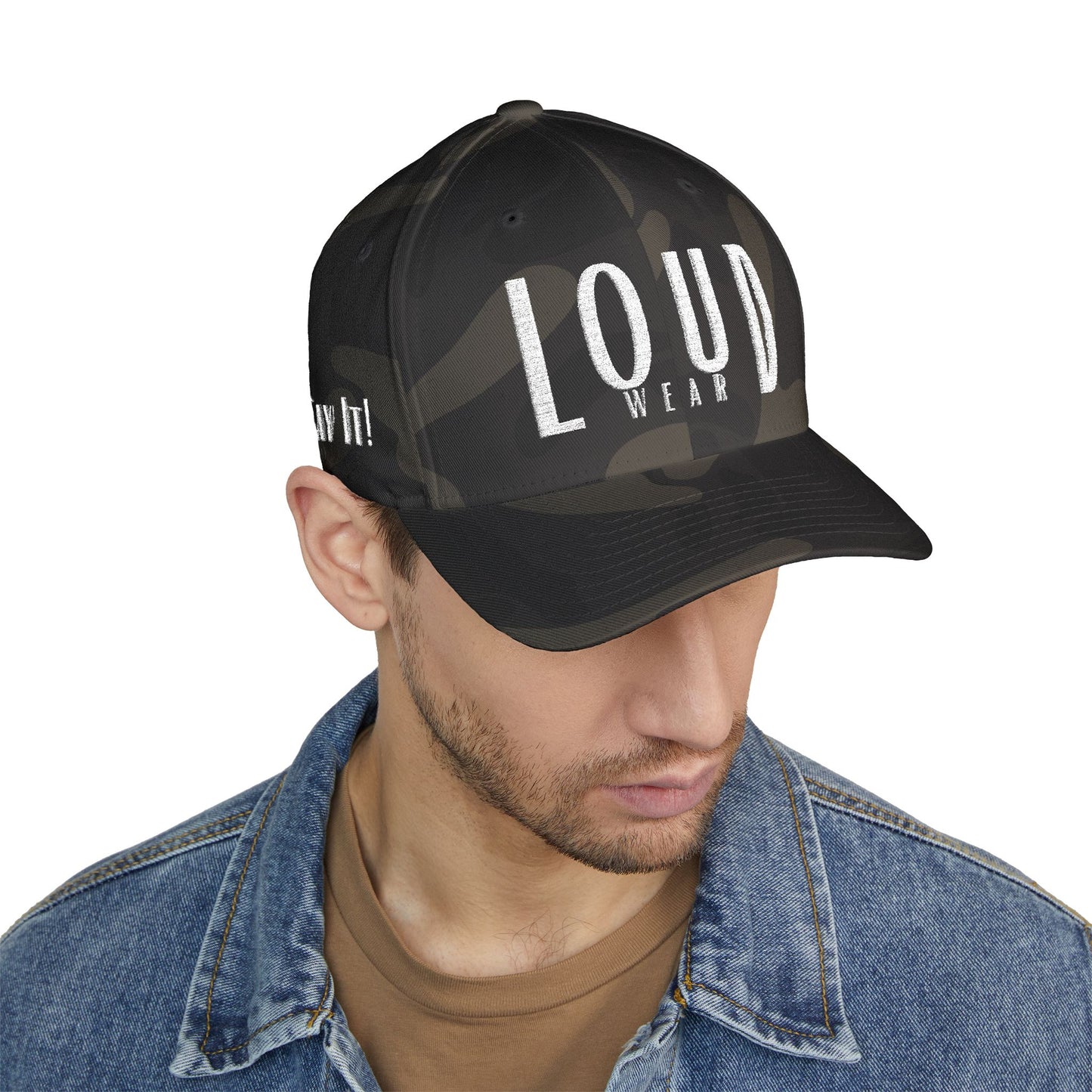 Loud Wear - Say It Be It! -Print All Over Embroidered Cap - Stylish Closed-Back Hat for Trendsetters