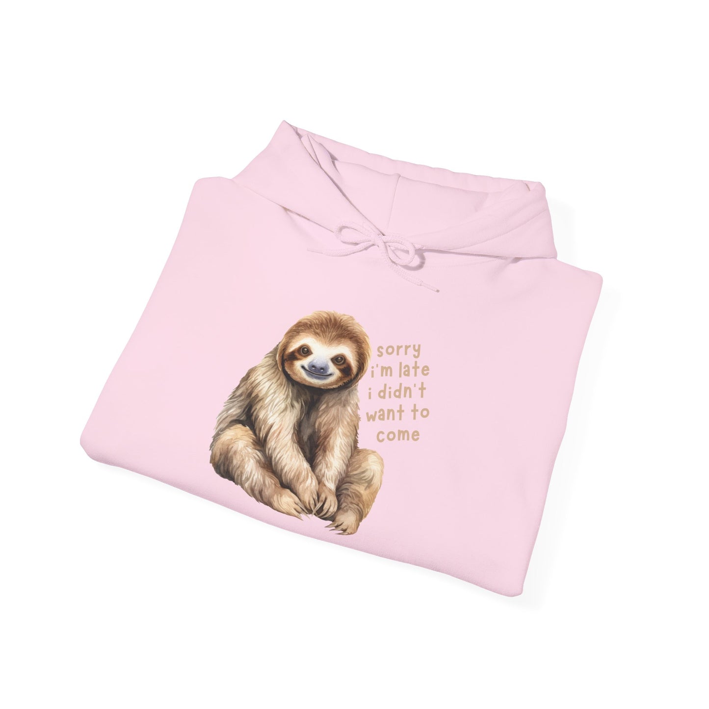 Sloth Hoodie, "Sorry I'm Late.." Sweatshirt, Barnyard Collection, Cozy Pullover, Funny Graphic Jumper, Winter Wear