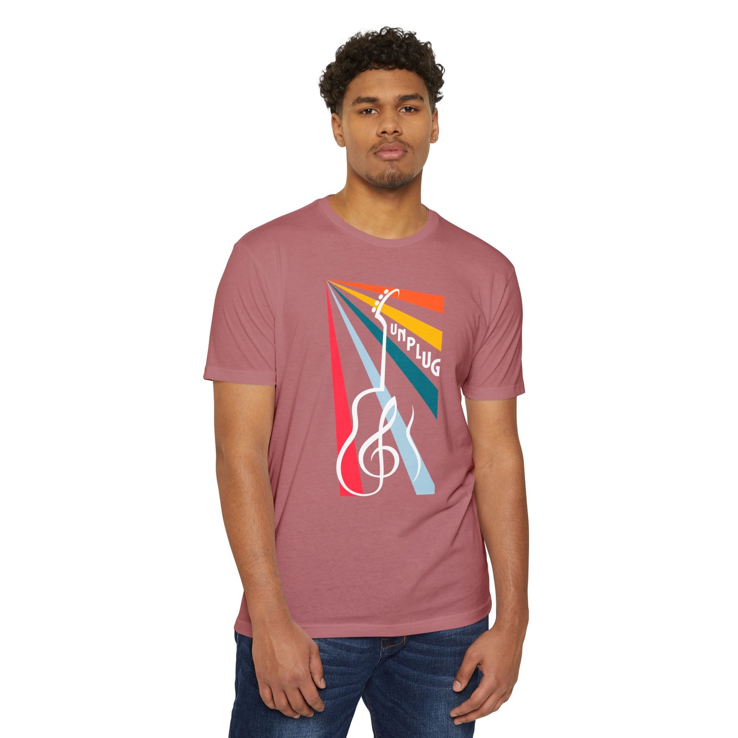 Unplug Guitar Art Unisex CVC Jersey T-shirt - Perfect for Music Lovers