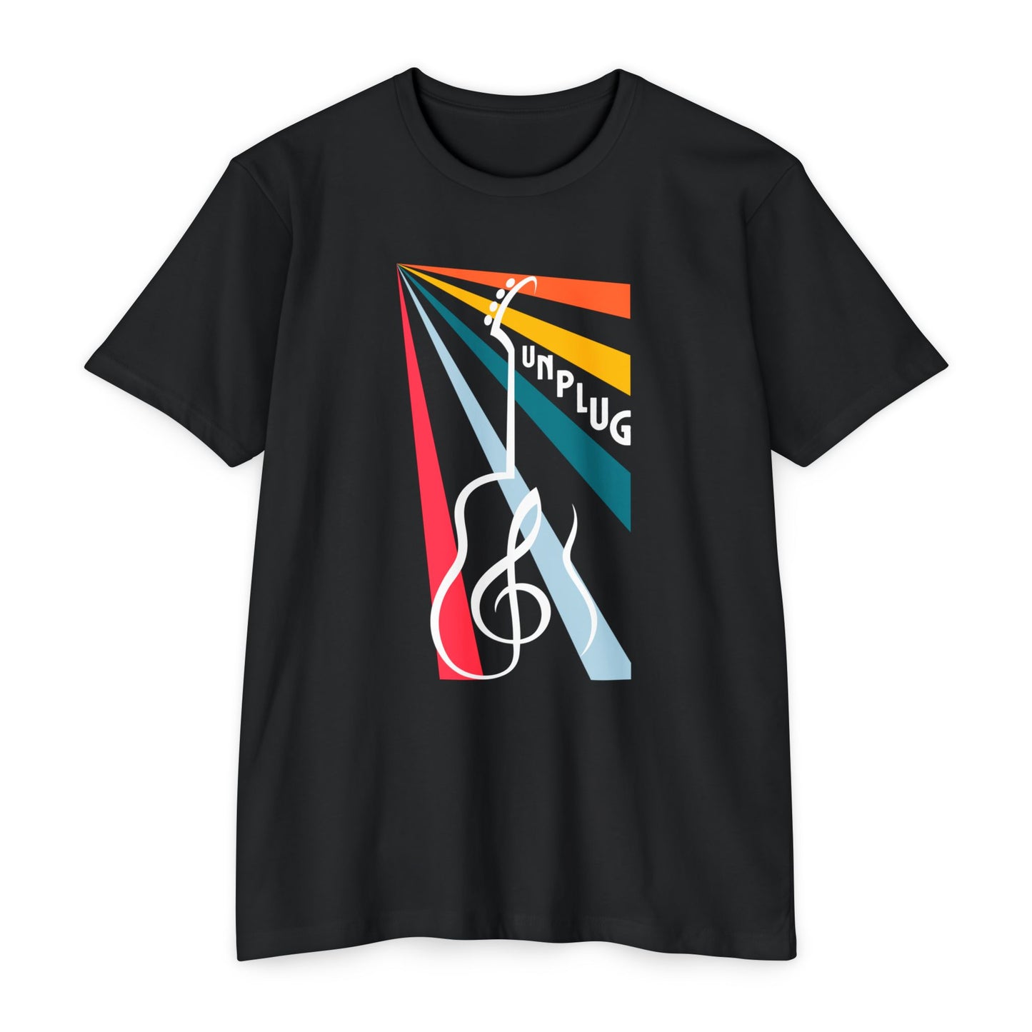 Unplug Guitar Art Unisex CVC Jersey T-shirt - Perfect for Music Lovers