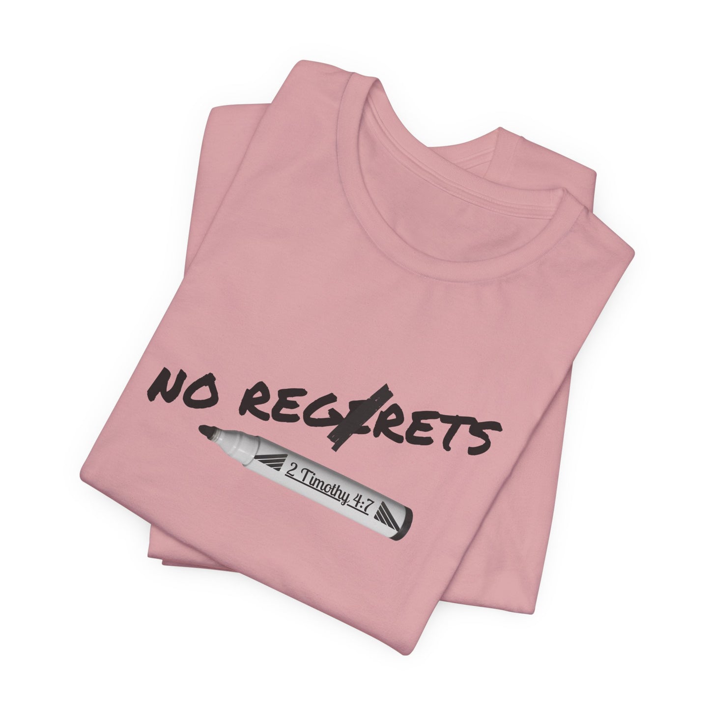 Inspirational Unisex Short Sleeve Tee - No Regrets Design - T-Shirts