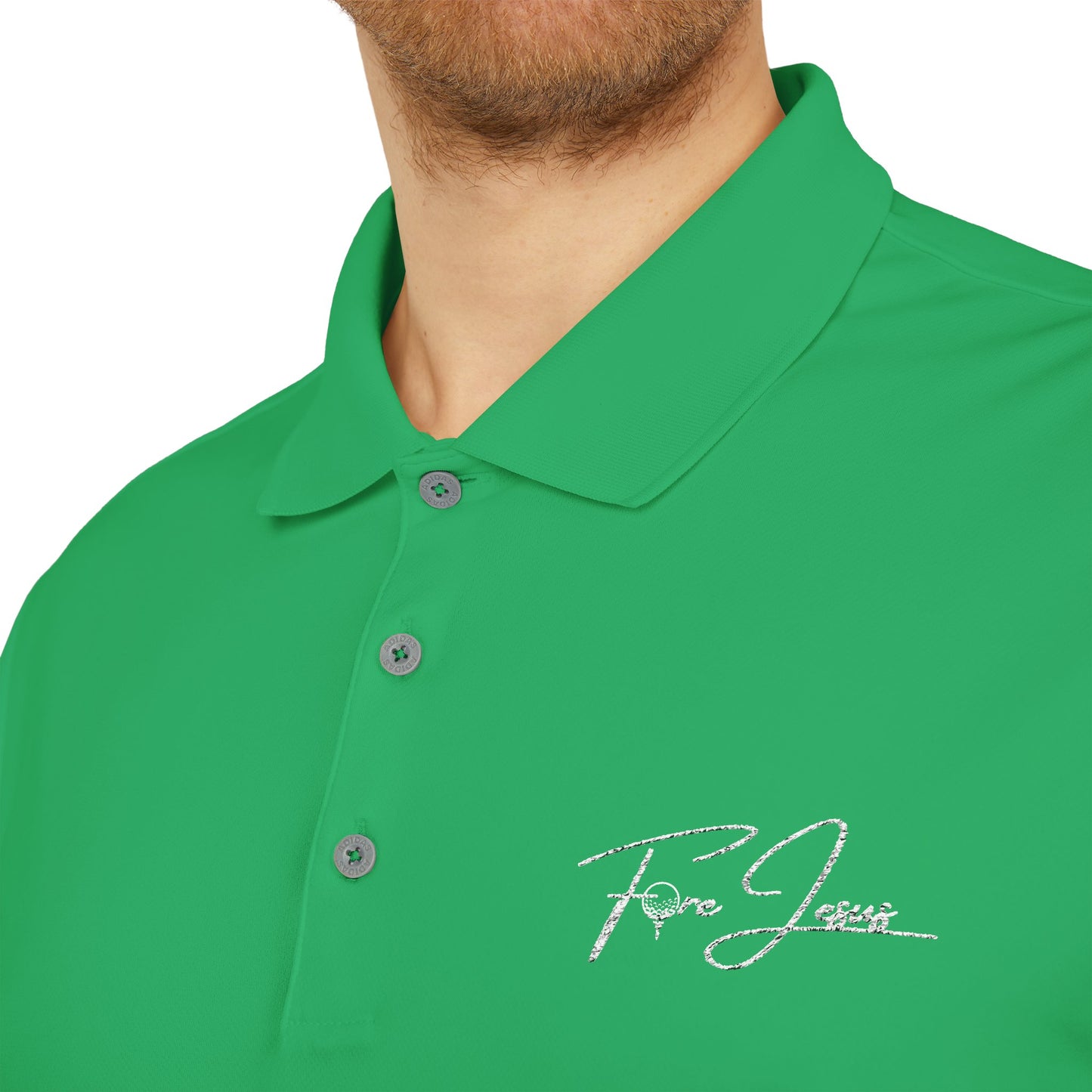 'FORE JESUS' adidas Unisex Performance Polo - Athletic Shirt - Loud Wear - Gold Apparel