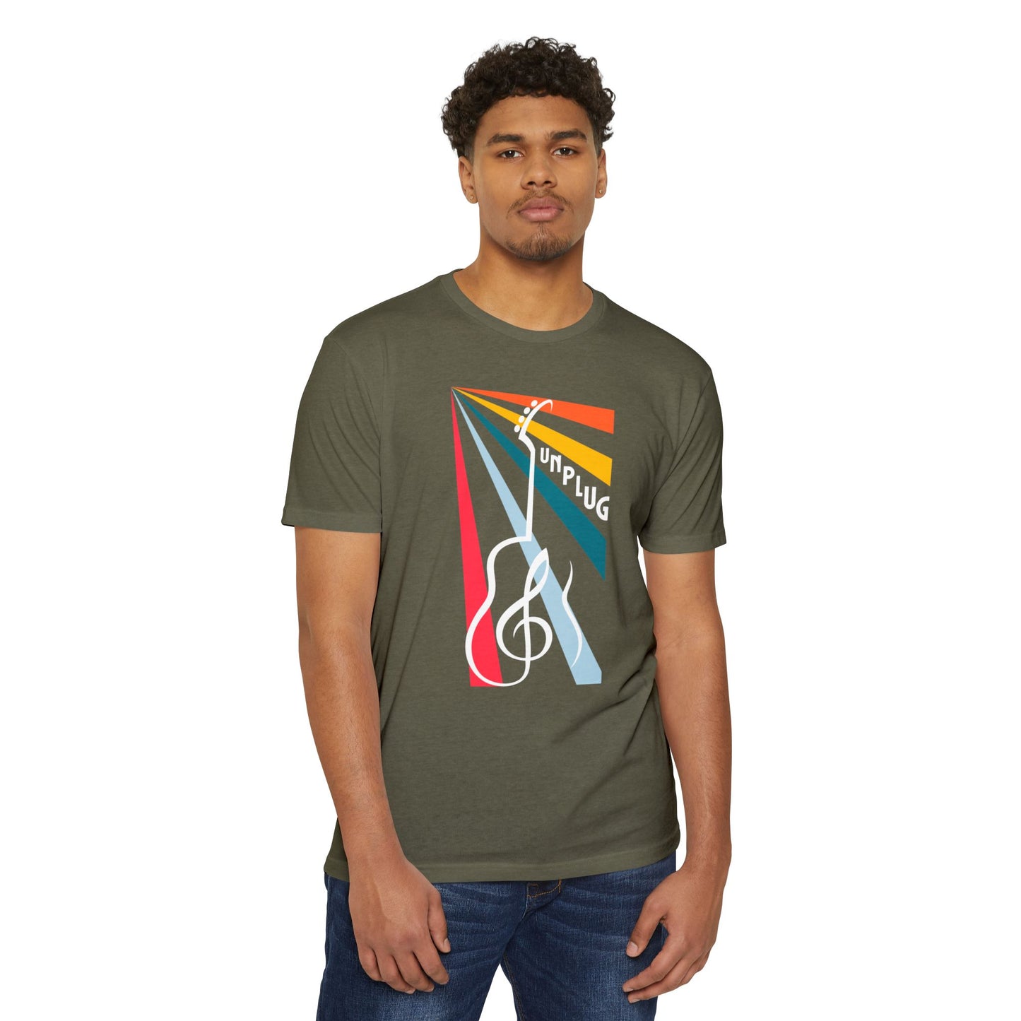Unplug Guitar Art Unisex CVC Jersey T-shirt - Perfect for Music Lovers