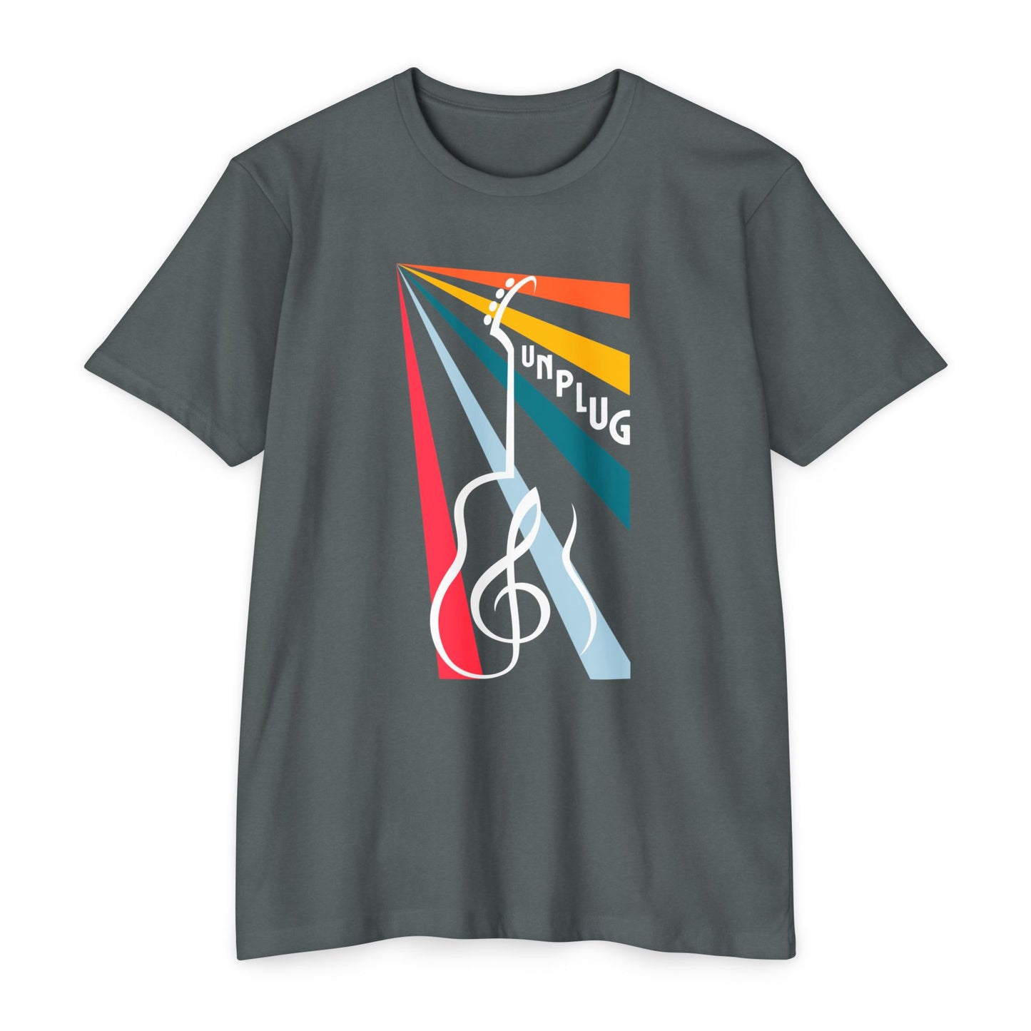 Unplug Guitar Art Unisex CVC Jersey T-shirt - Perfect for Music Lovers