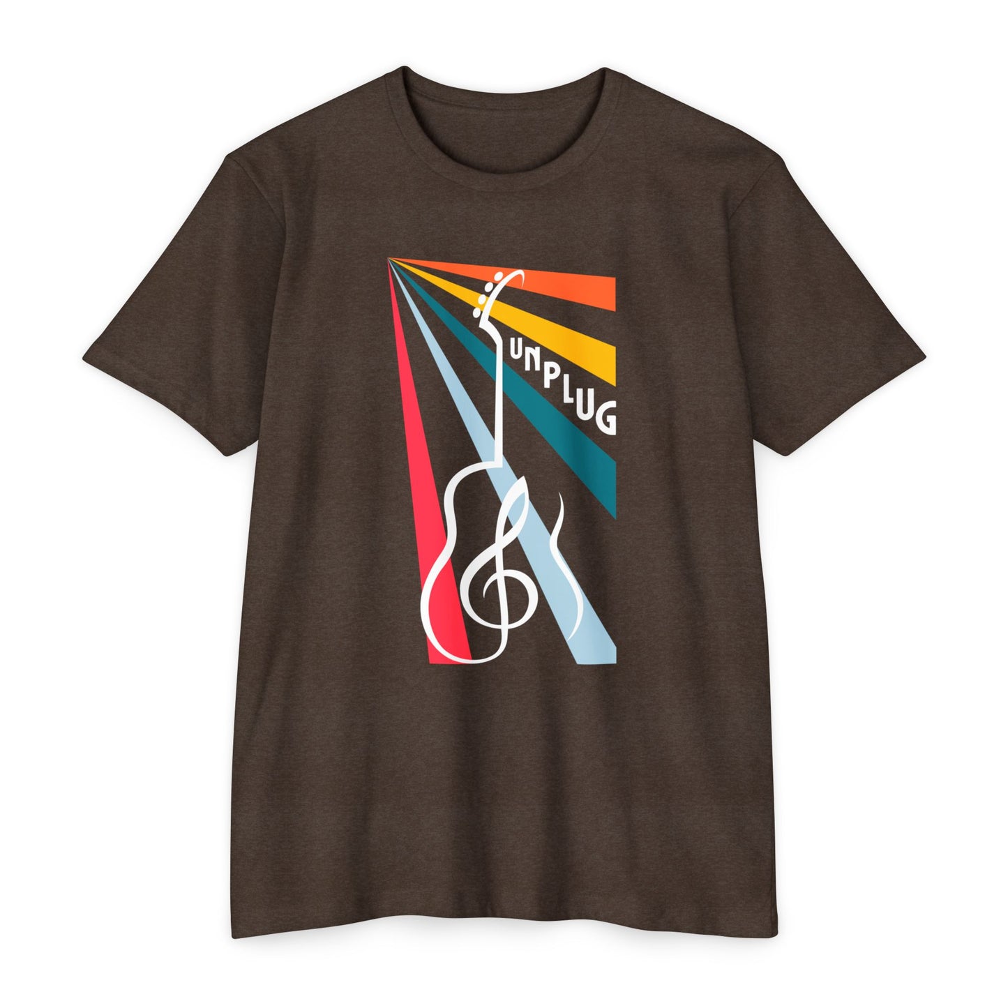 Unplug Guitar Art Unisex CVC Jersey T-shirt - Perfect for Music Lovers