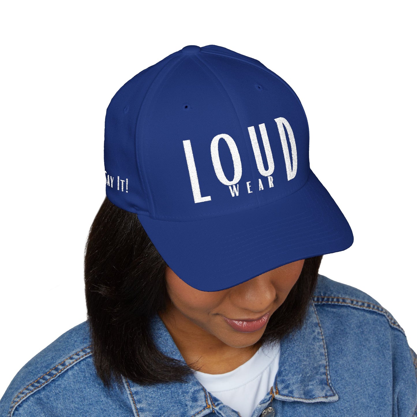 Loud Wear - Say It Be It! -Print All Over Embroidered Cap - Stylish Closed-Back Hat for Trendsetters