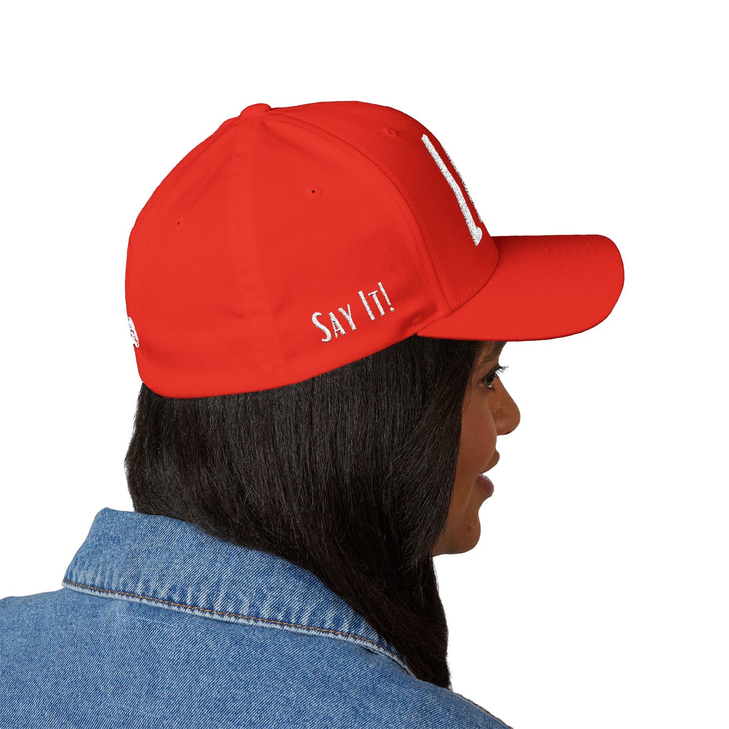 Loud Wear - Say It Be It! -Print All Over Embroidered Cap - Stylish Closed-Back Hat for Trendsetters