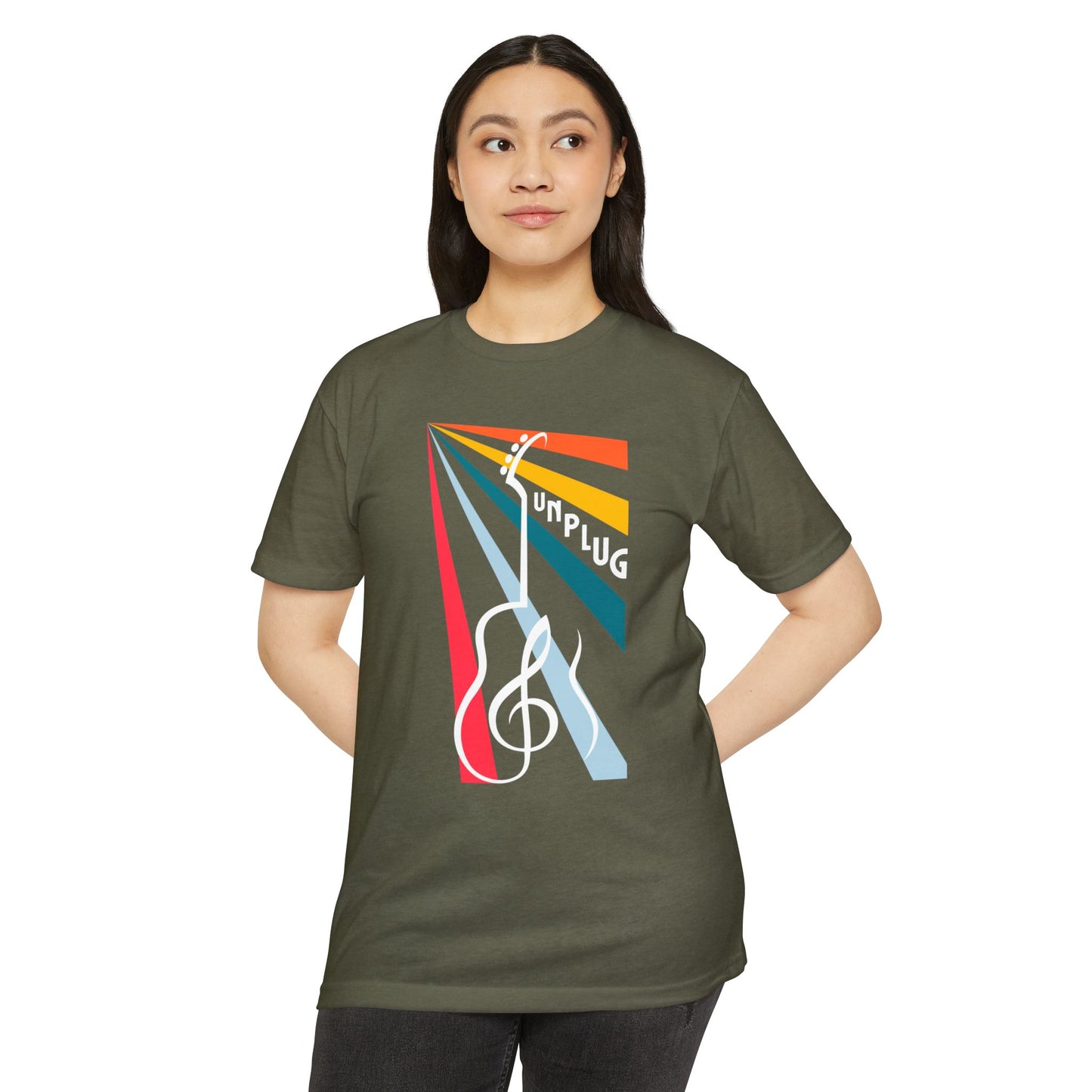 Unplug Guitar Art Unisex CVC Jersey T-shirt - Perfect for Music Lovers