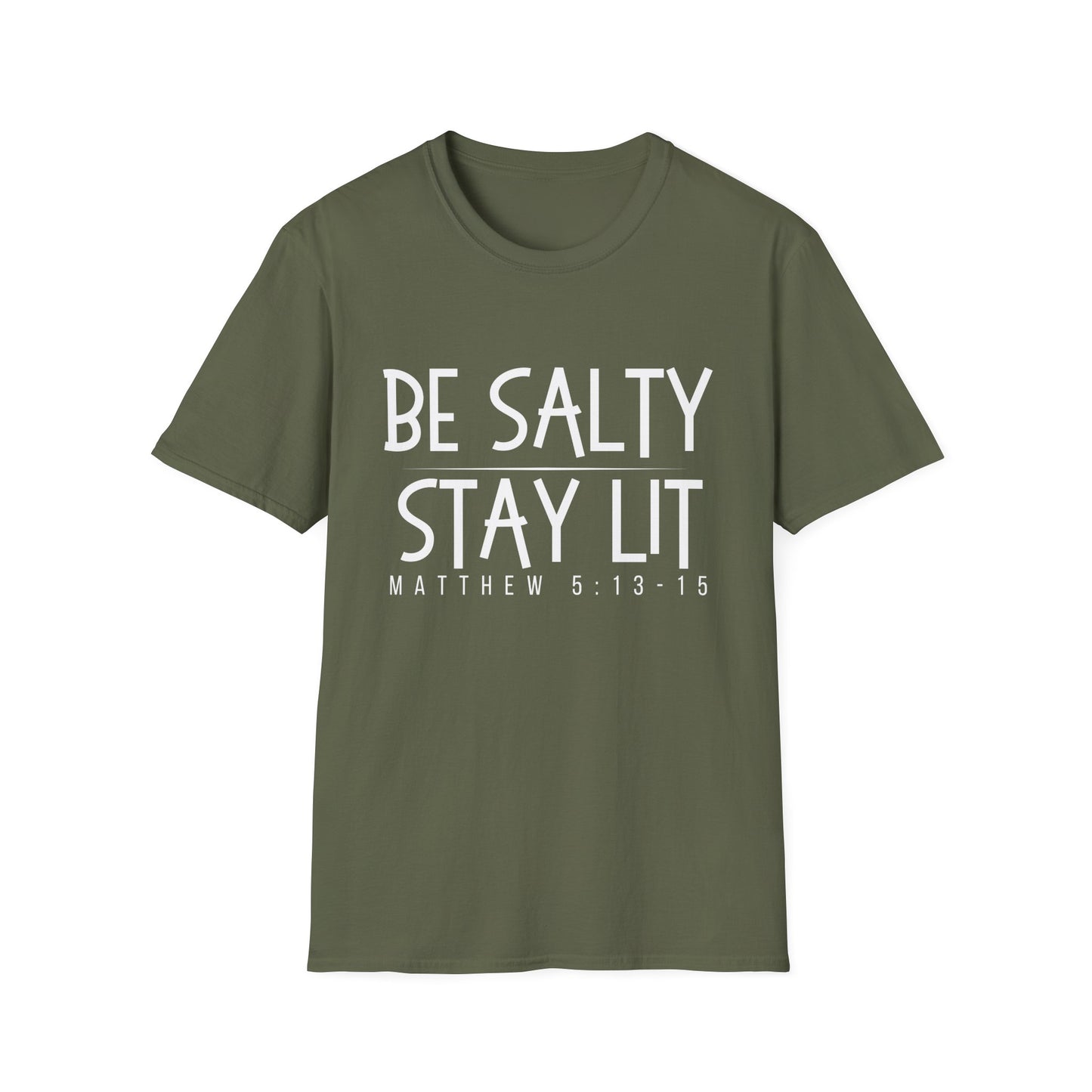 Be Salty Stay Lit - Unisex Softstyle T-Shirt - Vibrant Inspirational Tee