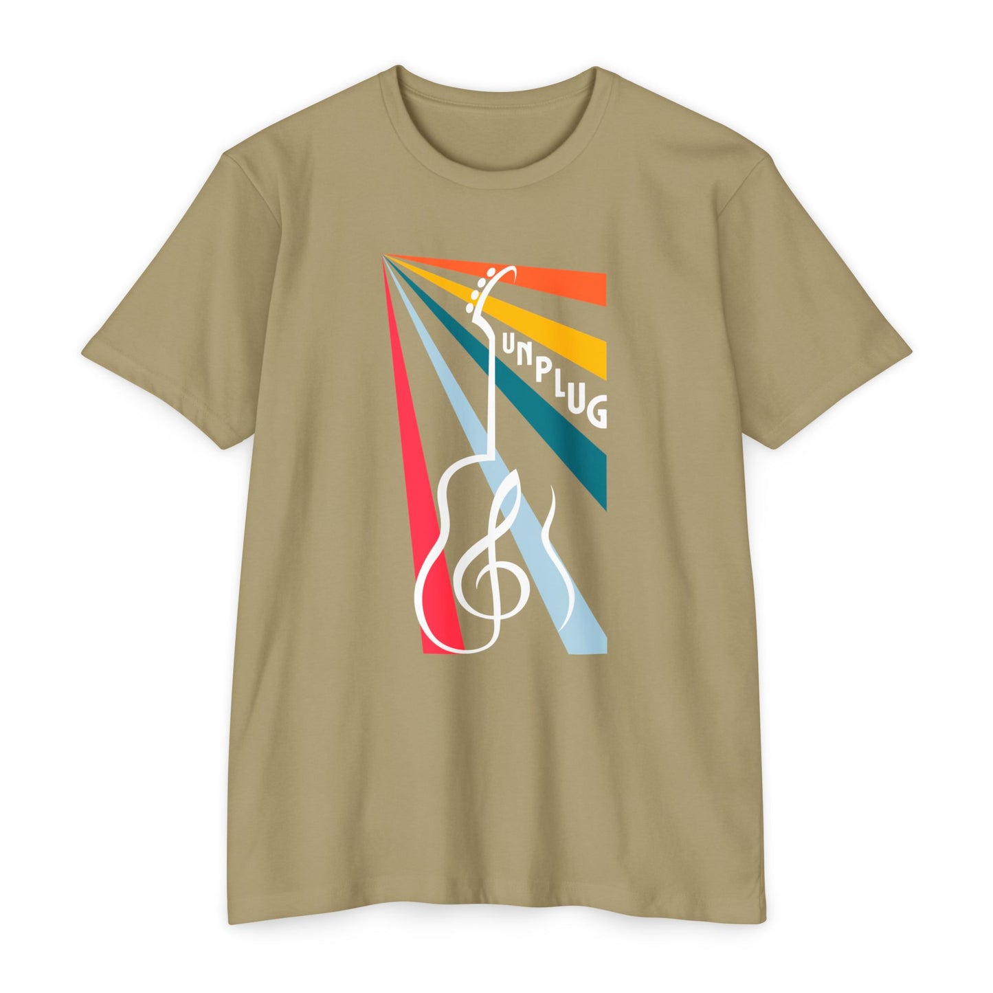 Unplug Guitar Art Unisex CVC Jersey T-shirt - Perfect for Music Lovers