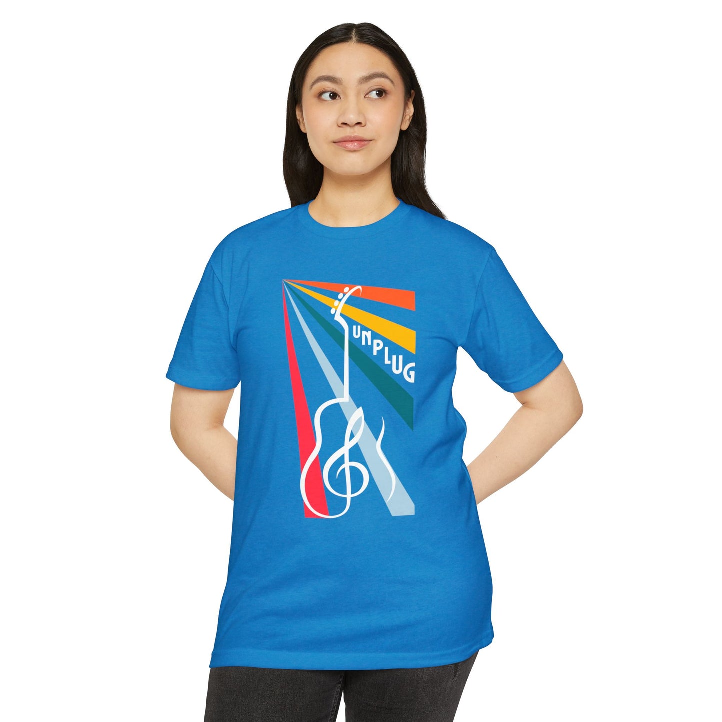 Unplug Guitar Art Unisex CVC Jersey T-shirt - Perfect for Music Lovers