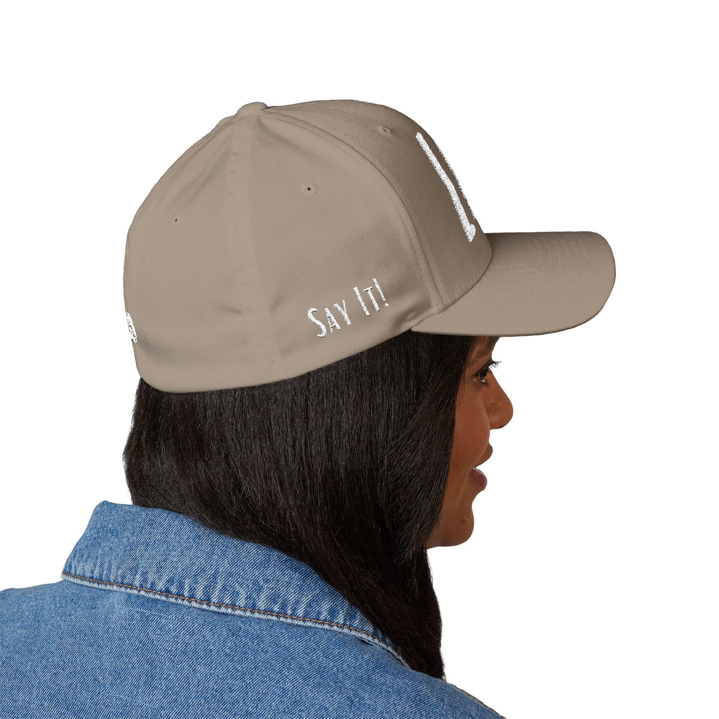 Loud Wear - Say It Be It! -Print All Over Embroidered Cap - Stylish Closed-Back Hat for Trendsetters