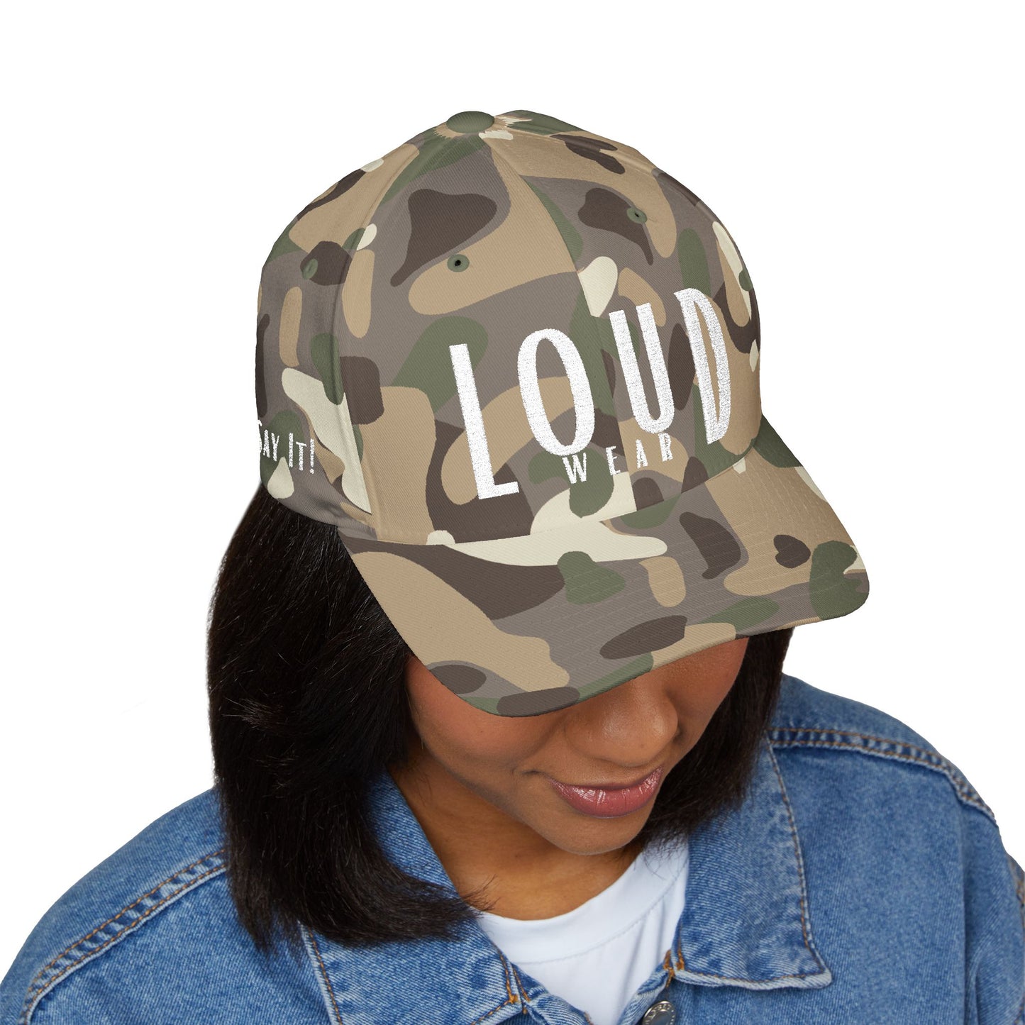 Loud Wear - Say It Be It! -Print All Over Embroidered Cap - Stylish Closed-Back Hat for Trendsetters