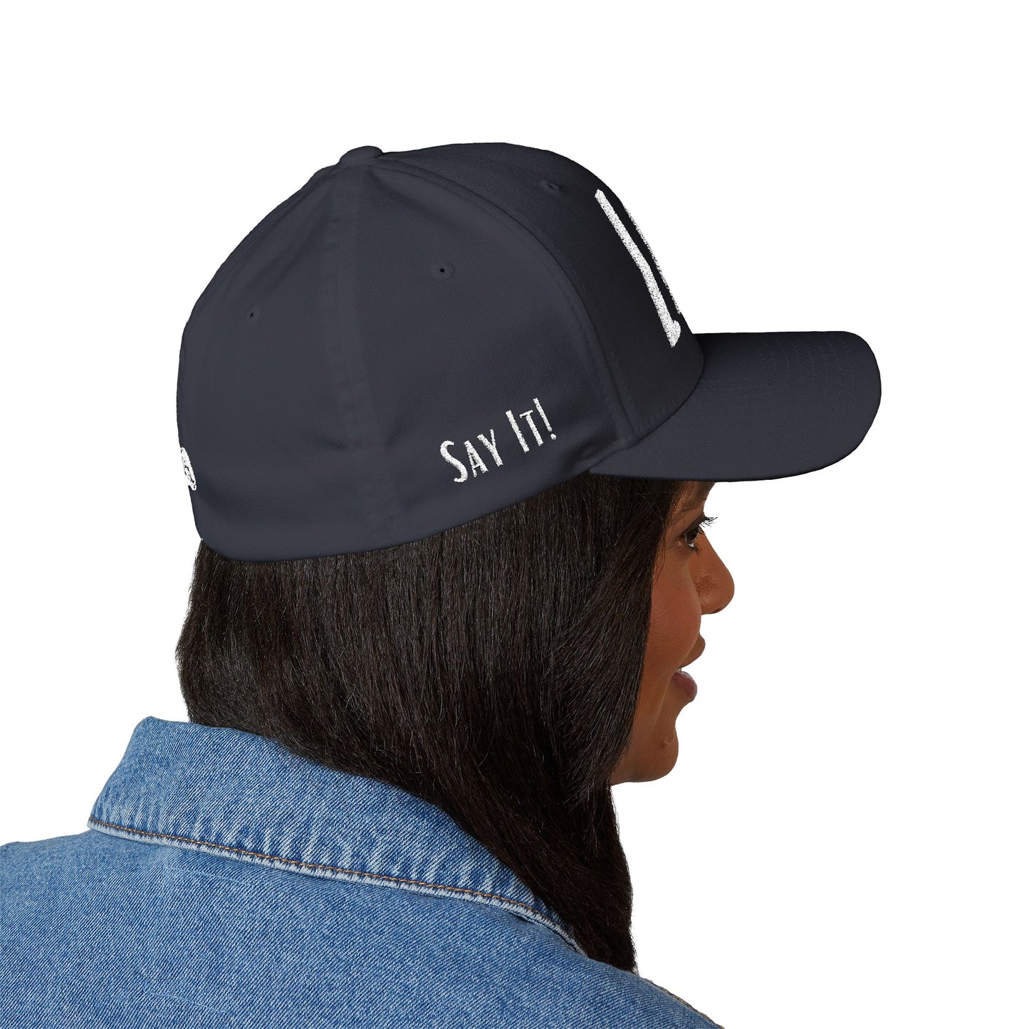 Loud Wear - Say It Be It! -Print All Over Embroidered Cap - Stylish Closed-Back Hat for Trendsetters