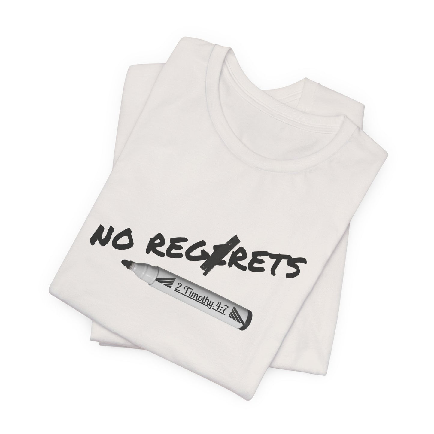 Inspirational Unisex Short Sleeve Tee - No Regrets Design - T-Shirts