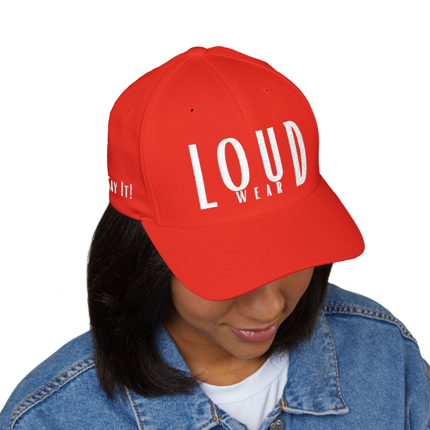 Loud Wear - Say It Be It! -Print All Over Embroidered Cap - Stylish Closed-Back Hat for Trendsetters