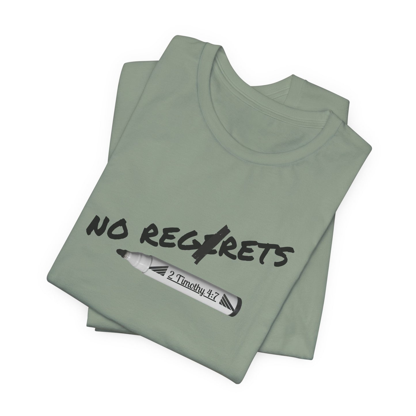 Inspirational Unisex Short Sleeve Tee - No Regrets Design - T-Shirts