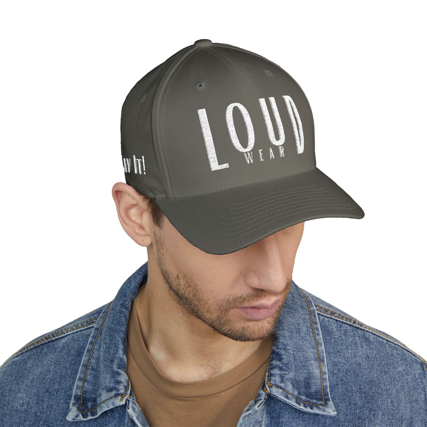Loud Wear - Say It Be It! -Print All Over Embroidered Cap - Stylish Closed-Back Hat for Trendsetters