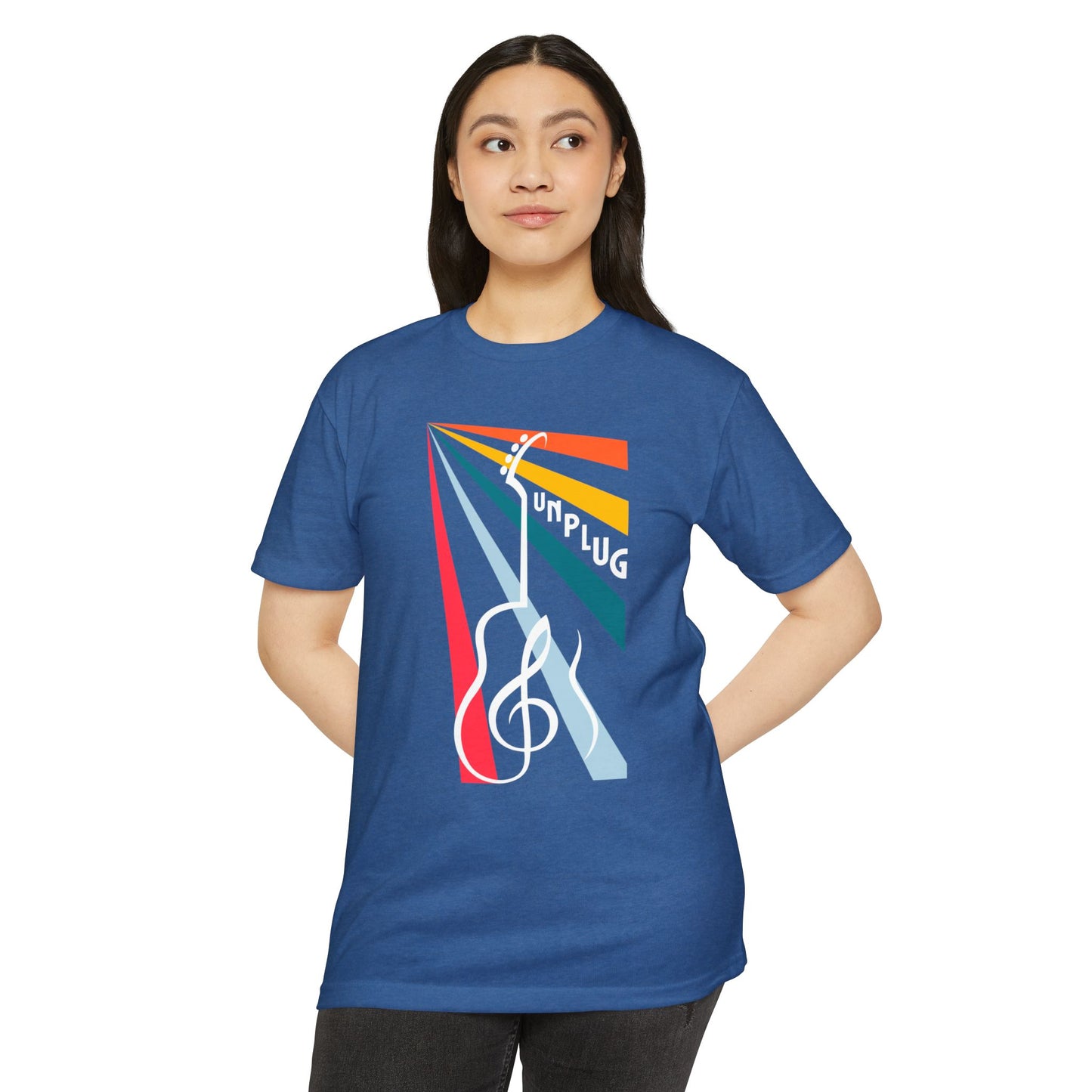 Unplug Guitar Art Unisex CVC Jersey T-shirt - Perfect for Music Lovers