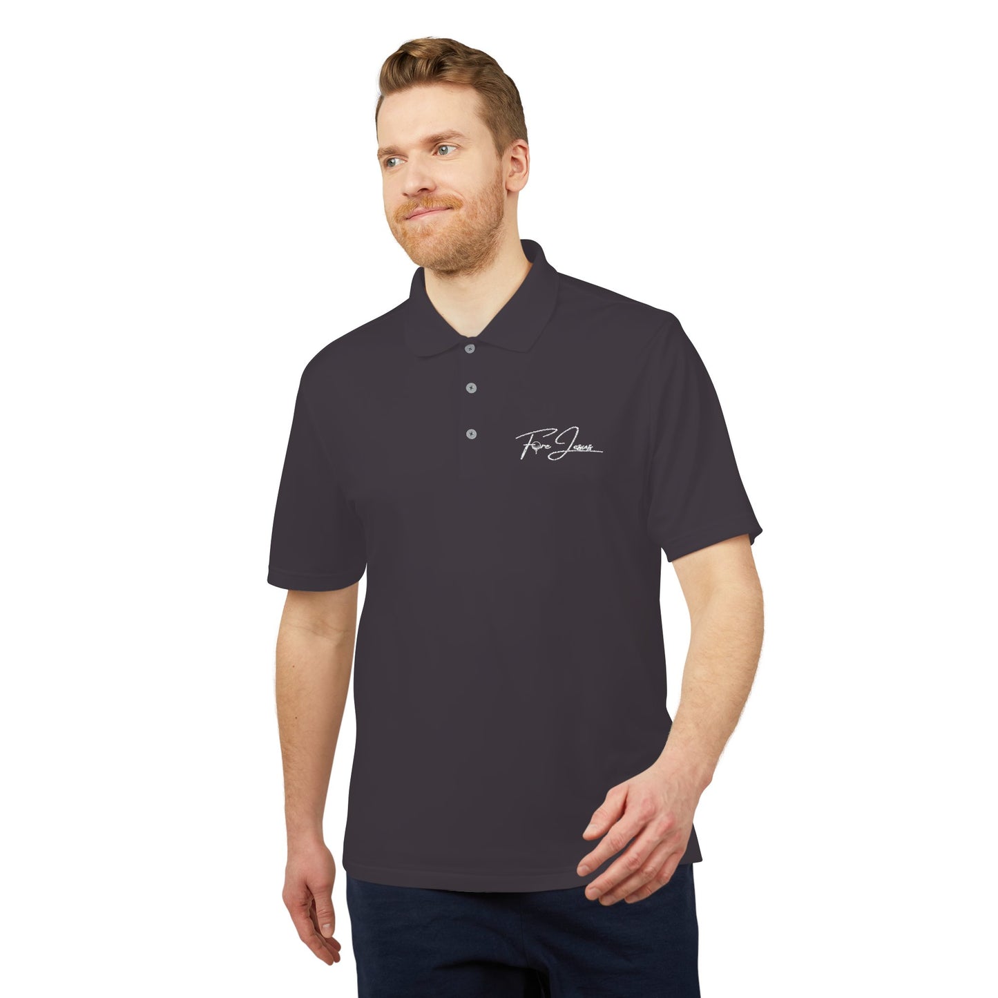 'FORE JESUS' adidas Unisex Performance Polo - Athletic Shirt - Loud Wear - Gold Apparel