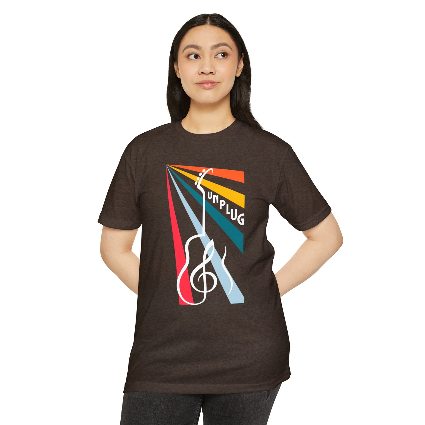 Unplug Guitar Art Unisex CVC Jersey T-shirt - Perfect for Music Lovers