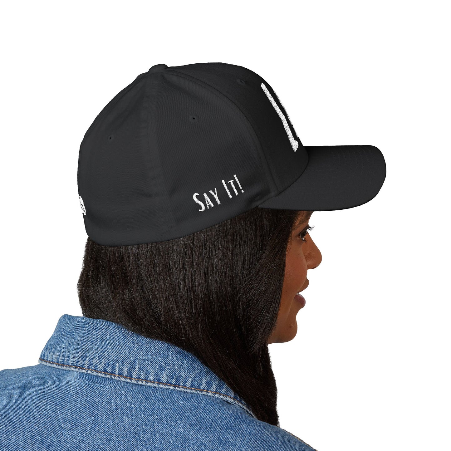 Loud Wear - Say It Be It! -Print All Over Embroidered Cap - Stylish Closed-Back Hat for Trendsetters