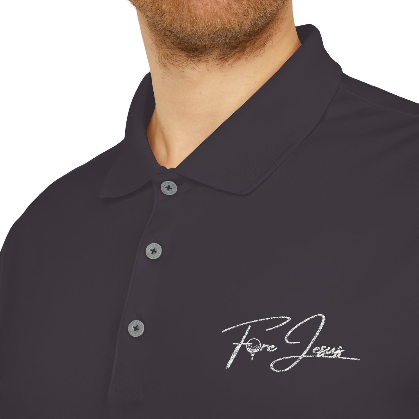 'FORE JESUS' adidas Unisex Performance Polo - Athletic Shirt - Loud Wear - Gold Apparel