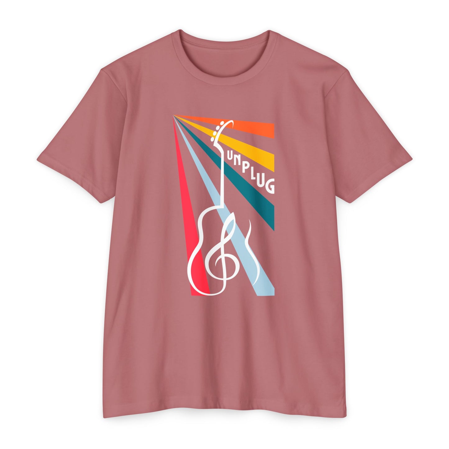 Unplug Guitar Art Unisex CVC Jersey T-shirt - Perfect for Music Lovers