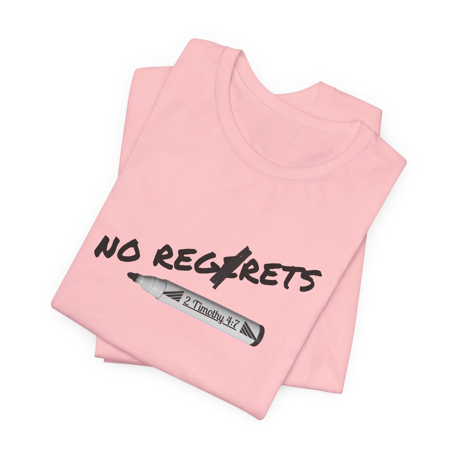 Inspirational Unisex Short Sleeve Tee - No Regrets Design - T-Shirts