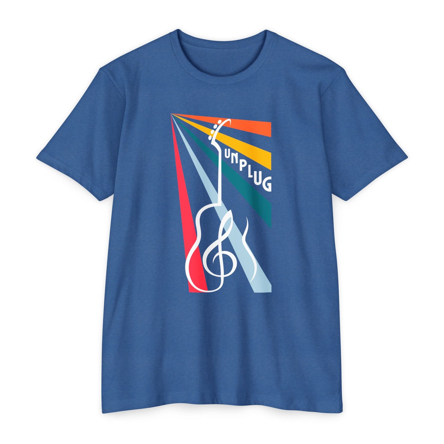 Unplug Guitar Art Unisex CVC Jersey T-shirt - Perfect for Music Lovers