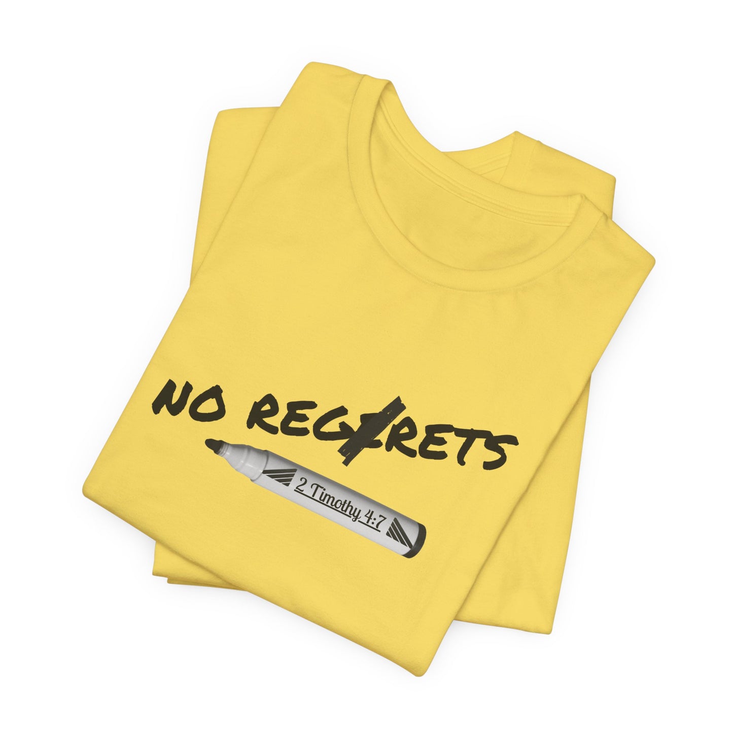 Inspirational Unisex Short Sleeve Tee - No Regrets Design - T-Shirts