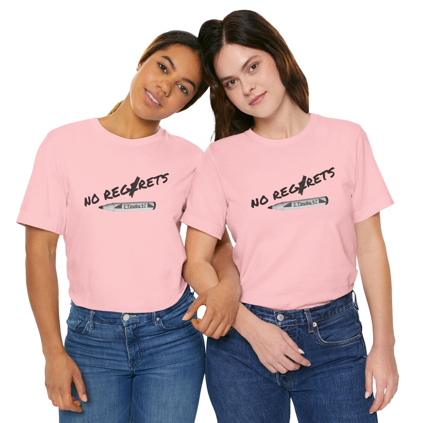 Inspirational Unisex Short Sleeve Tee - No Regrets Design - T-Shirts