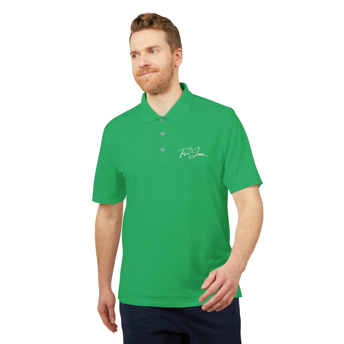 'FORE JESUS' adidas Unisex Performance Polo - Athletic Shirt - Loud Wear - Gold Apparel