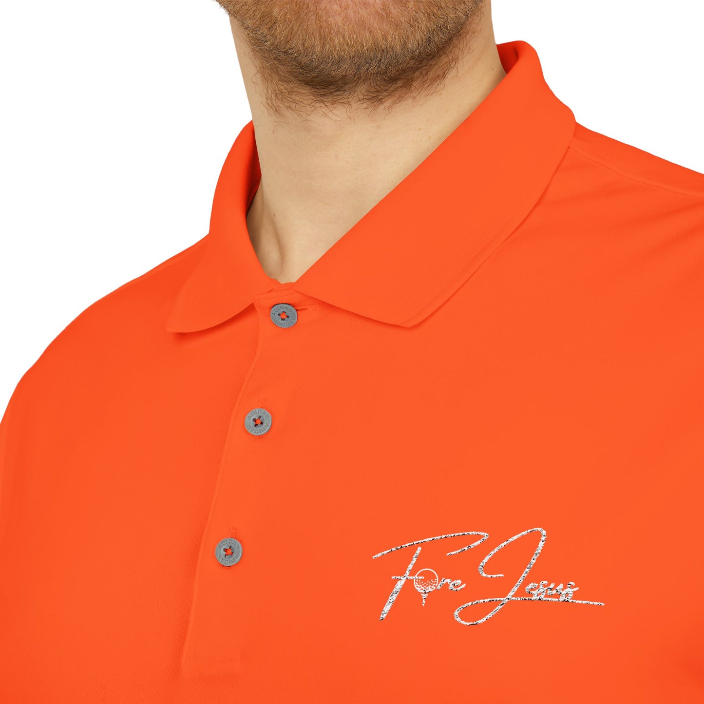 'FORE JESUS' adidas Unisex Performance Polo - Athletic Shirt - Loud Wear - Gold Apparel