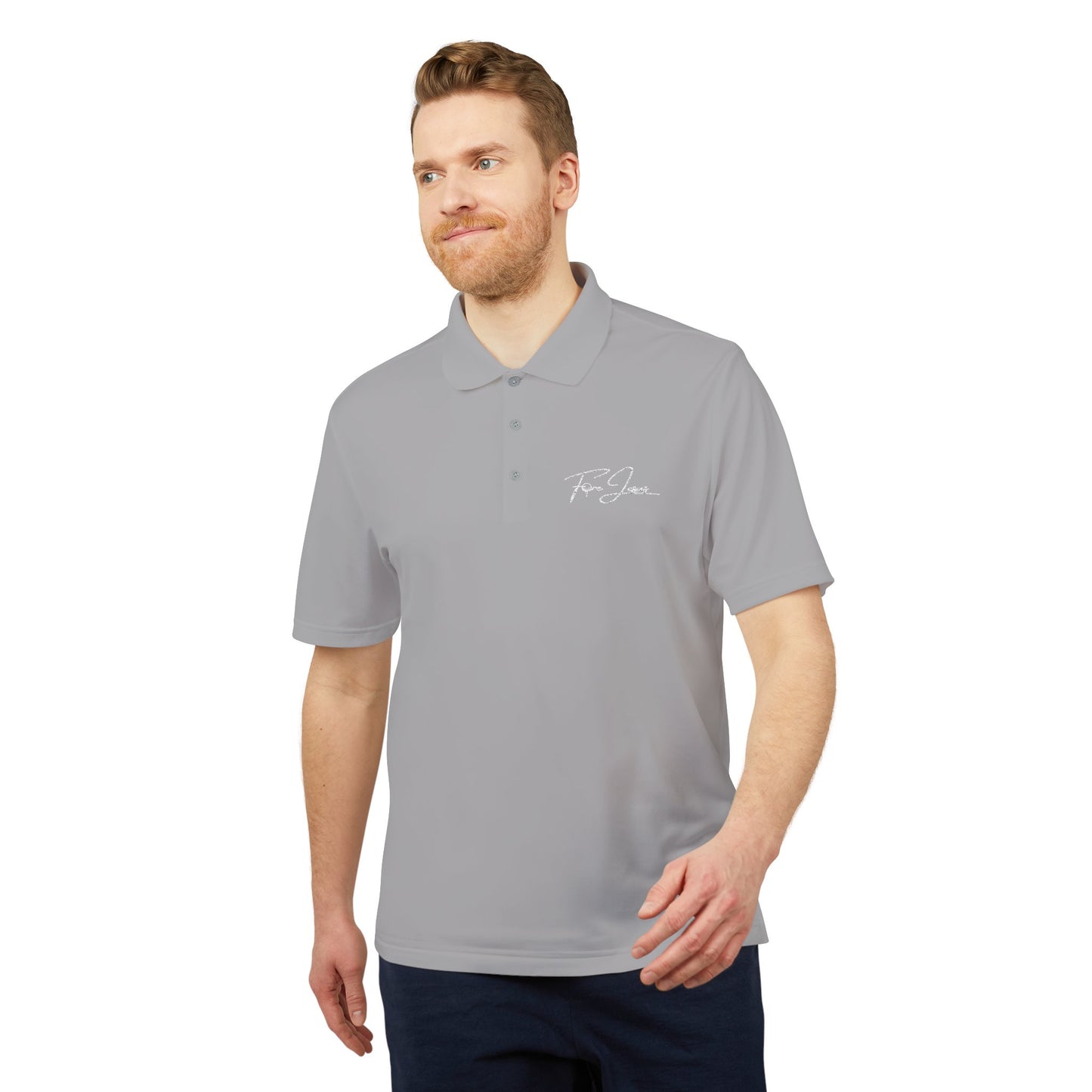 'FORE JESUS' adidas Unisex Performance Polo - Athletic Shirt - Loud Wear - Gold Apparel