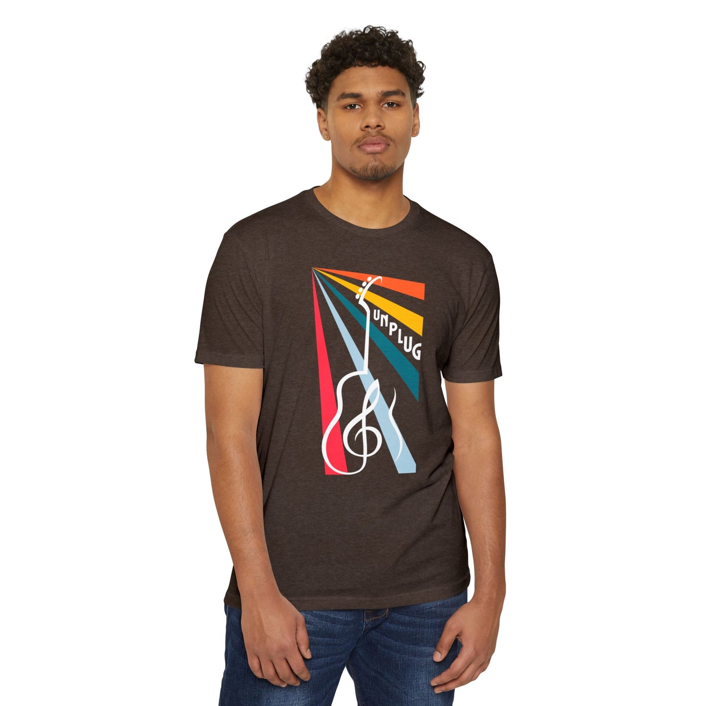 Unplug Guitar Art Unisex CVC Jersey T-shirt - Perfect for Music Lovers