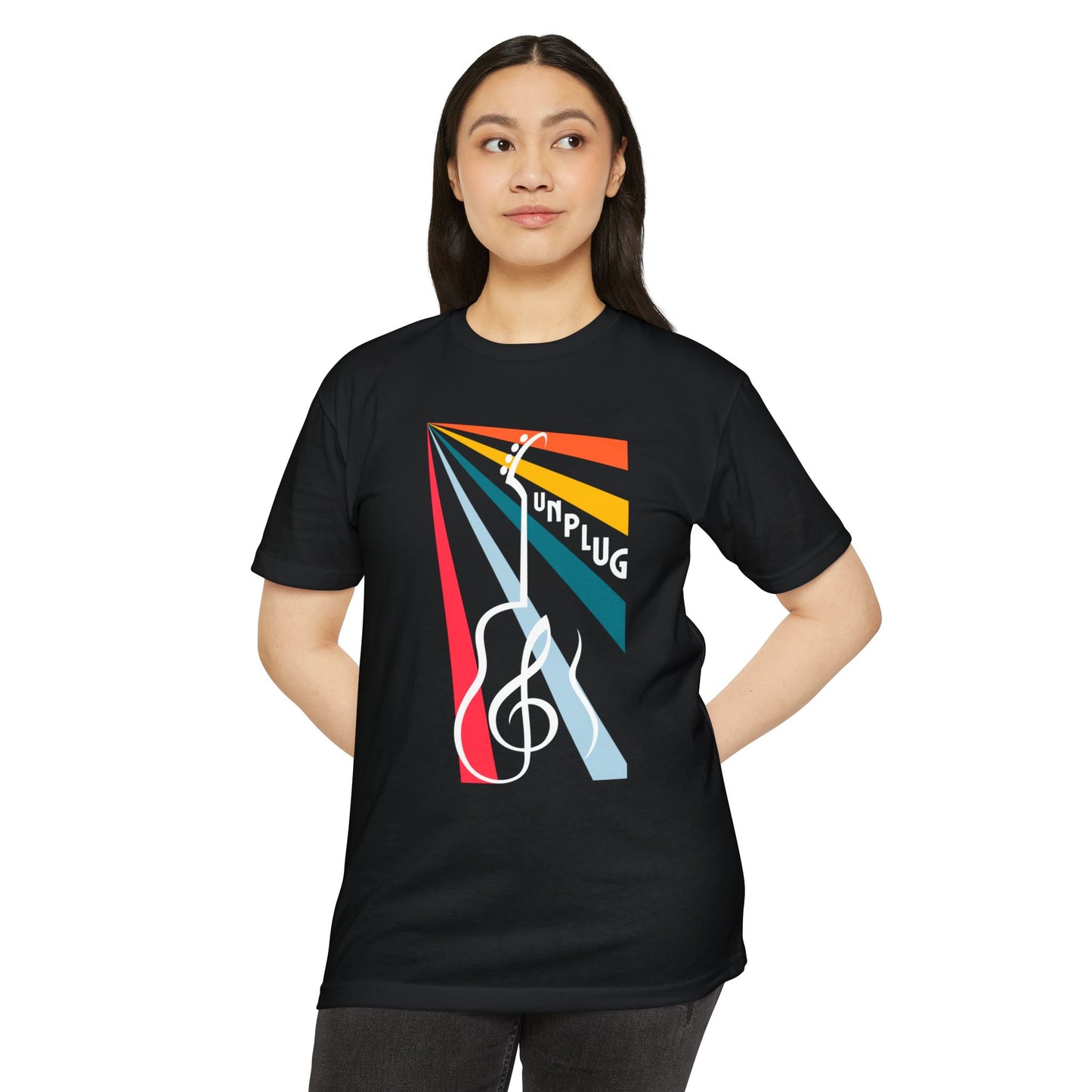 Unplug Guitar Art Unisex CVC Jersey T-shirt - Perfect for Music Lovers