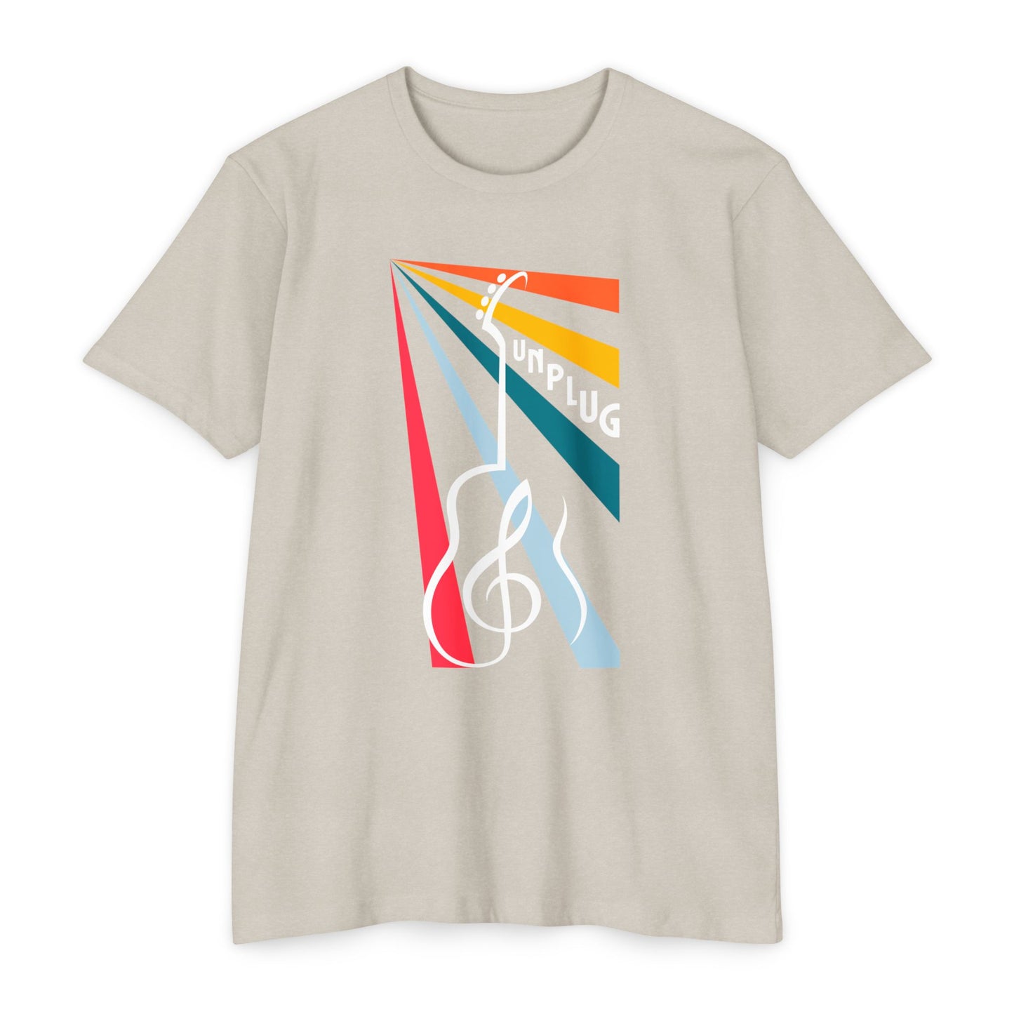Unplug Guitar Art Unisex CVC Jersey T-shirt - Perfect for Music Lovers