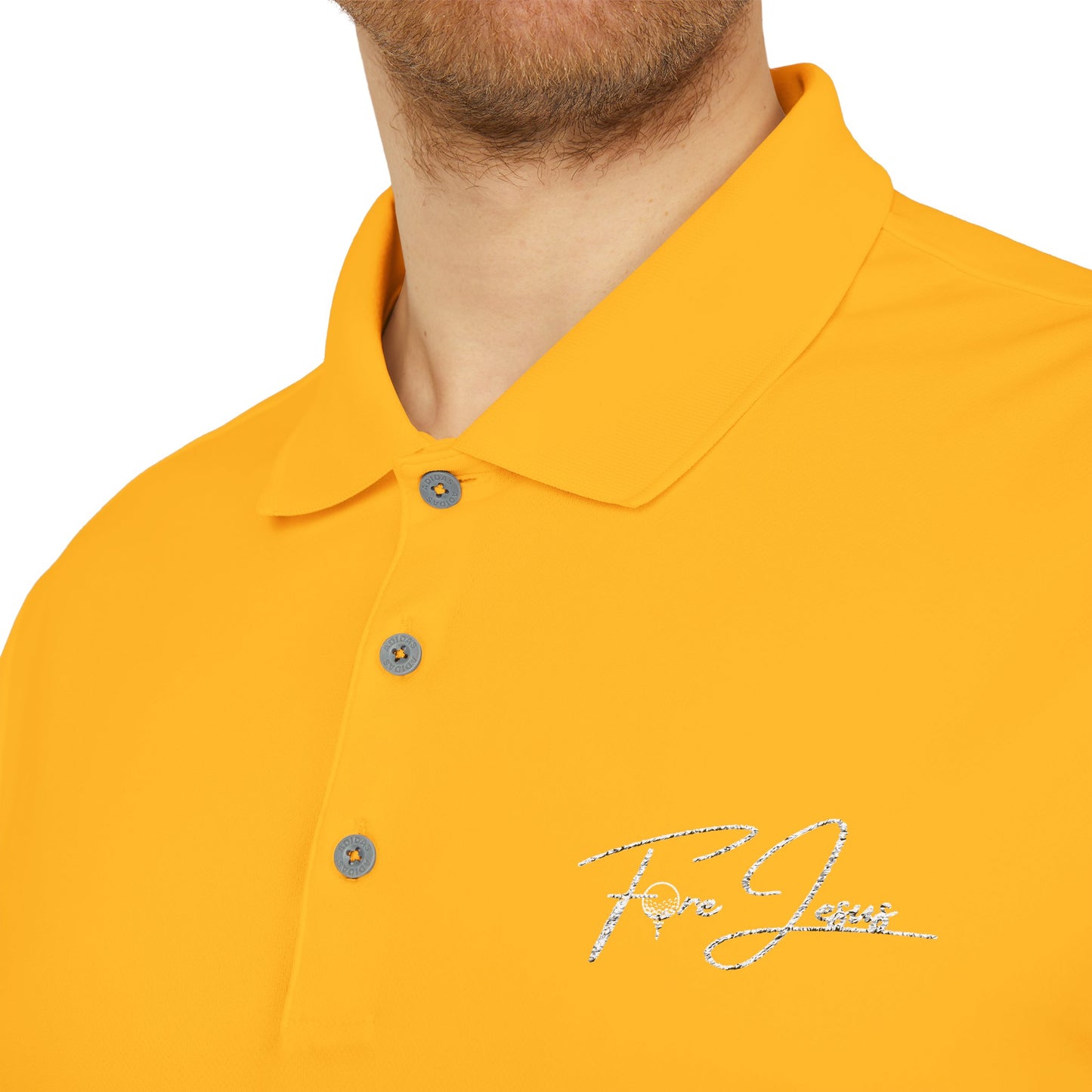 'FORE JESUS' adidas Unisex Performance Polo - Athletic Shirt - Loud Wear - Gold Apparel