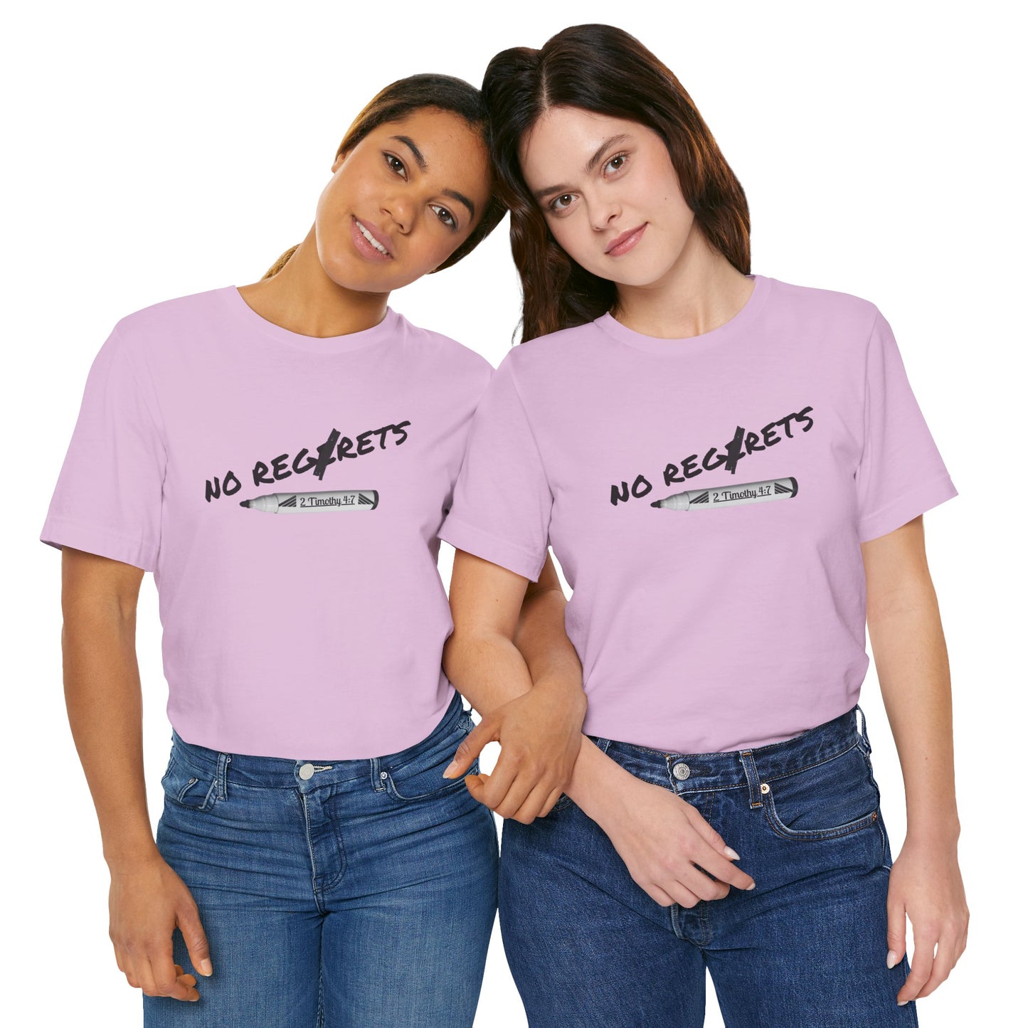 Inspirational Unisex Short Sleeve Tee - No Regrets Design - T-Shirts