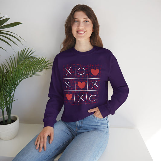 LOVE forever tic tac toe Heavy Blend™ Crewneck Sweatshirt