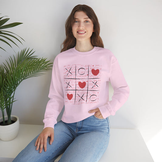 Love Tic Tac Toe Hearts Win Unisex Sweatshirt