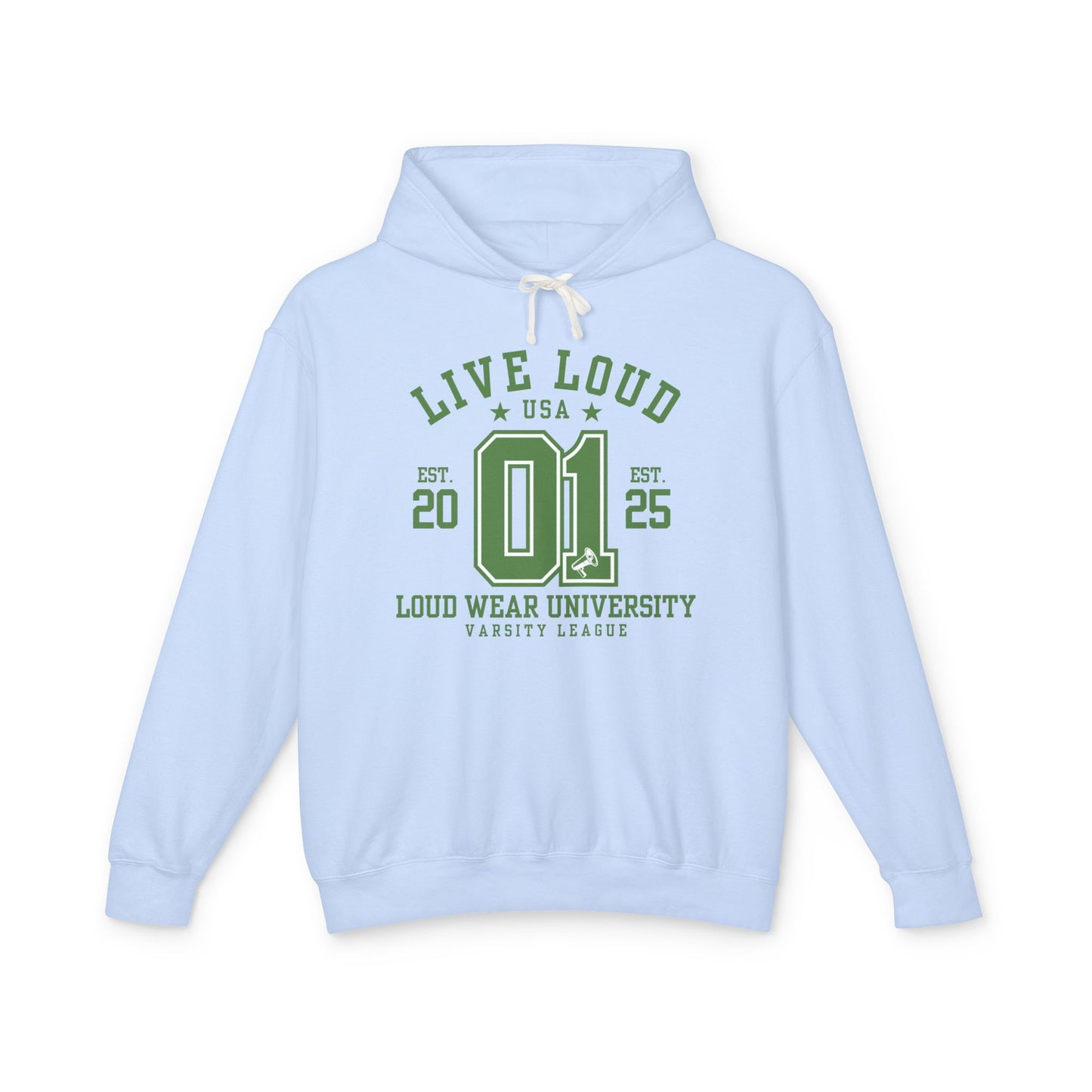 Live Loud Varsity - Lightweight Hooded Sweatshirt - Loud Wear