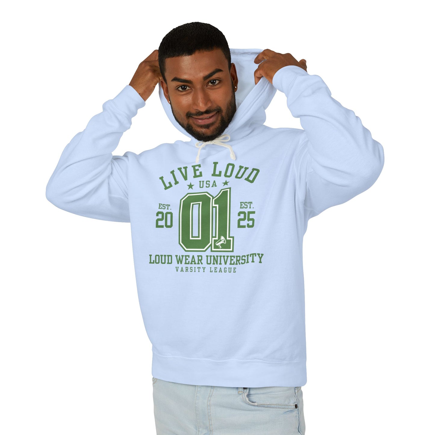 Live Loud Varsity - Lightweight Hooded Sweatshirt - Loud Wear