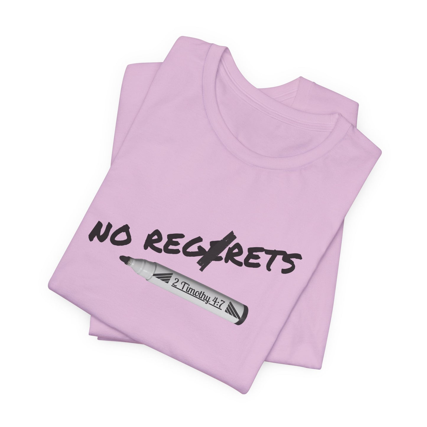 Inspirational Unisex Short Sleeve Tee - No Regrets Design - T-Shirts
