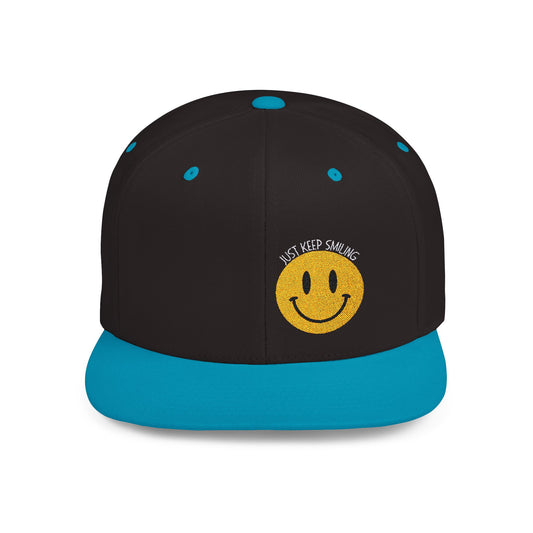 Keep Smiling Flat Bill Snapback