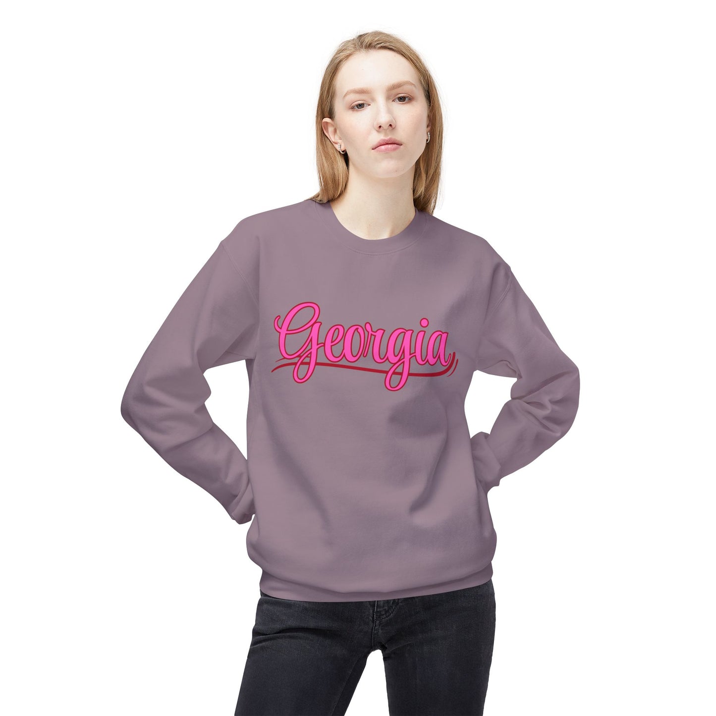 Georgia - Fleece Crewneck Sweatshirt - Cozy & Stylish Apparel for Everyday Wear -