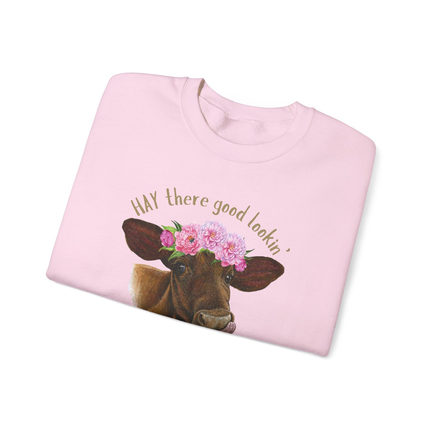 Funny Cow Unisex Sweatshirt - "HAY there good lookin'"