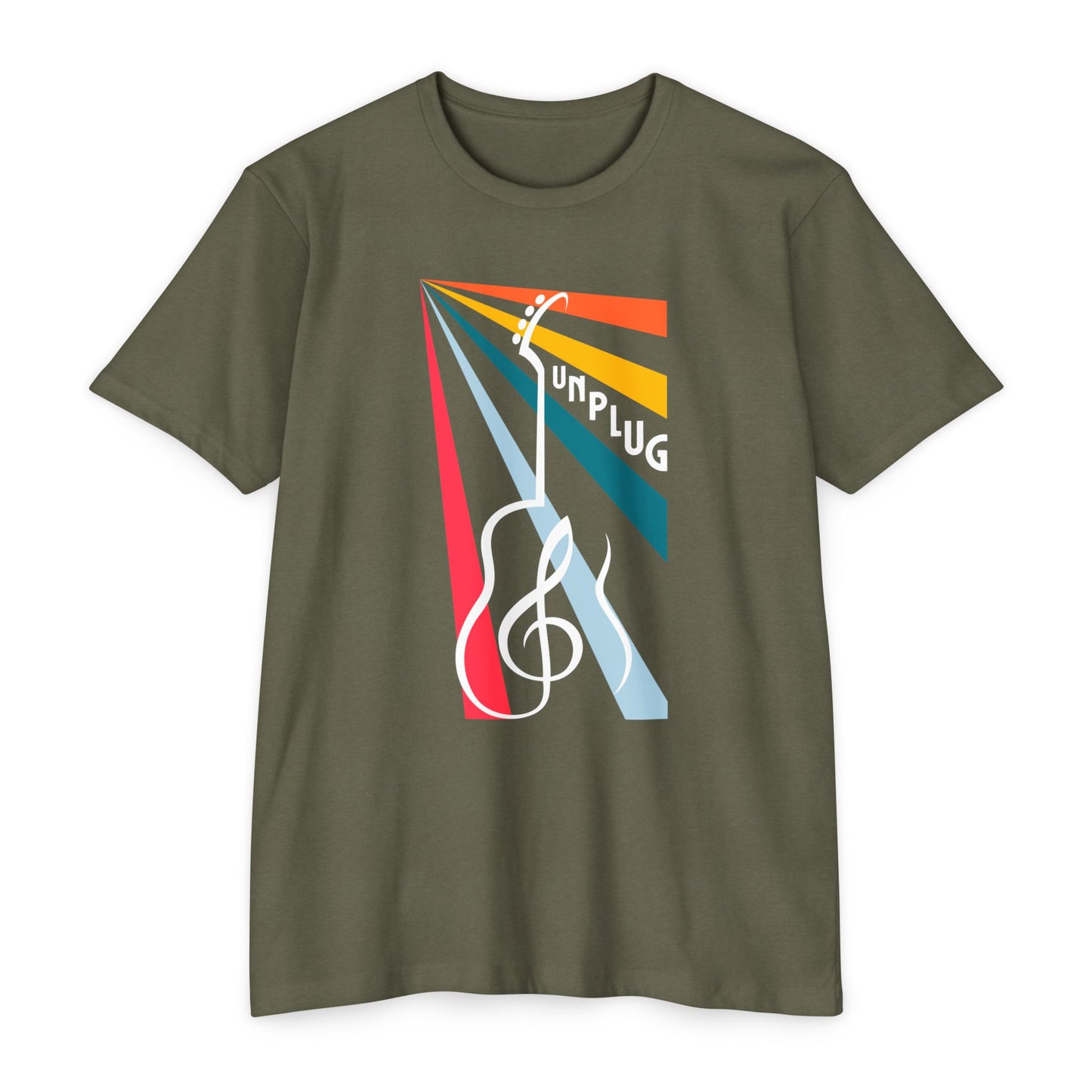 Unplug Guitar Art Unisex CVC Jersey T-shirt - Perfect for Music Lovers